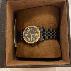 NWT MICHAEL KORS LEXINGTON DIAL BLACK WATCH